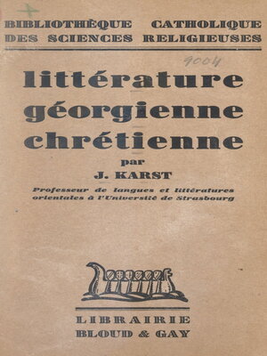 cover image of Littérature géorgienne chrétienne
